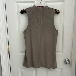 Gray flowy high neck tank top size medium